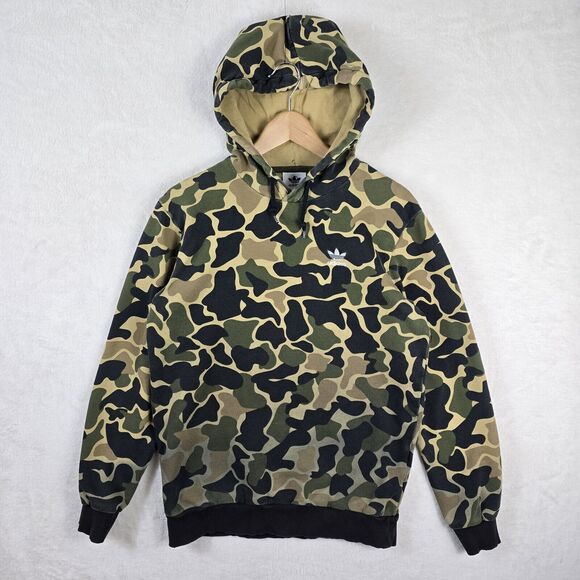 Adidas Camo Fade Hoodie Mens Size Small Trefoil Dip Dyed Grunge Hip Hop Y2K - Picture 2 of 11